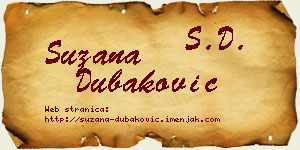 Suzana Dubaković vizit kartica